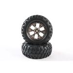 TAMIYA TAM54483 Rock Block Tires w/Tapered 6-Spoke Wheels