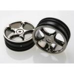 TRAXXAS TRA2473A 2.2" Bandit Front Tracer Buggy Wheels (2) (Black Chrome) (Pins)