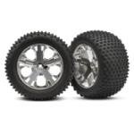 TRAXXAS TRA3770 Alias Rear Tires w/All-Star Wheels (2) (Chrome) (Standard)