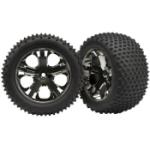 TRAXXAS TRA3770A Alias Rear Tires w/All-Star Wheels (2) (Black Chrome) (Standard)