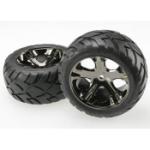 TRAXXAS TRA3773A Anaconda Rear Tires w/All-Star Wheels (2) (Black Chrome) (Standard)