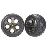 TRAXXAS TRA3776A Anaconda Tires w/All-Star Front Wheels (2) (Black Chrome) (Standard)