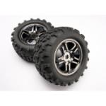 TRAXXAS TRA4983A Traxxas Pre-Mounted Maxx Tires w/Split Spoke (black chrome) (2)