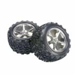 TRAXXAS TRA5374 ASEMBLED WHEELS/TIRES Gemini chrome wheels, Talon tires, foam inserts) (2)