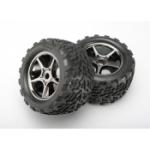 TRAXXAS TRA5374X Talon Pre-Mounted Tires w/17mm Gemini Wheels (2) (Black Chrome)