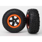 TRAXXAS TRA5863 Robby Gordon Tire & Wheel (2) (Rear) (Orange) (Standard)