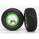 TRAXXAS TRA5865 Pre-Mounted BFGoodrich KM2 Tire (2) (Front) (Chrome/Green)