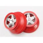 TRAXXAS TRA5872A 12mm Hex Dual Profile Short Course Wheels (Chrome/Red) (2) (Slash Rear)