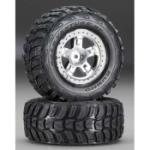 TRAXXAS TRA5880 Kumho Venture MT Tire w/SCT Rear Wheel (2) (Satin Chrome) (Standard)