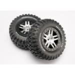 TRAXXAS TRA6873 BFGoodrich Mud TA Rear Tires (2) (Satin Chrome) (Standard) w/ Split Spoke Wheel