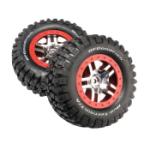 TRAXXAS TRA6873A BFGoodrich Mud TA Rear Tires (2) (Satin Chrome) (Standard) w/ Split Spoke Wheel