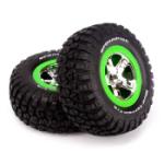 TRAXXAS TRA6876 BFGoodrich KM2 Tire w/SCT Rear Wheel (2) (Chrome/Green) (Standard)