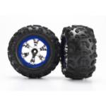 TRAXXAS TRA7274 Pre-Mounted Canyon AT Tires (Geode Beadlock) (2) (Chrome/Blue) 1/16