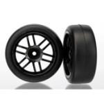 TRAXXAS TRA7376 12mm Hex Pre-Mounted 1/16 Gymkhana Slick Tires (2) (Black)