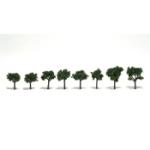 WOODLAND SCENIC WOOTR1501 Ready-Made Tree, Medium Green .75-1.25" (8)