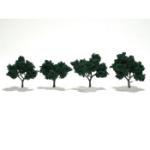 WOODLAND SCENIC WOOTR1505 Ready-Made Tree, Dark Green 2-3" (4)