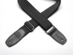 Reunion Blues Merino Wool Guitar Strap, Black, White Pinstripe, w/Classic Black Leather Tab