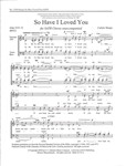 So Have I Loved You