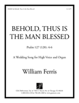 Behold, Thus Is the Man Blessed