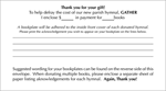 Gather, Third Edition - Donor Envelopes