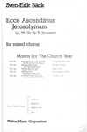 Ecce Ascendimus Jerosolymam (Lo, We Go Up to Jerusalem)