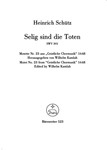 Selig sind die Toten SWV 391 -Motet- (no. 23 from "Geistliche Chormusik 1648")