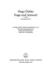Frage und Antwort (Fragst du mich, woher die bange Liebe) (1. Fassung aus "Morike-Chorliederbuch" op