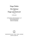 Der Gartner (Auf ihrem LeibroSlein, TTB). 3. Fassung - Frage und Antwort (Fragst du mich, woher die
