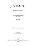 St. Matthew Passion BWV 244b (Early Version)