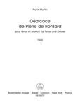 Dedicace de Pierre de Ronsard pour tenor et Piano (1945)