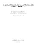 sieben Bagatellen mit Apotheose der Glasharmonika fur Bassklarinette in B (1993 (rev. 2001))