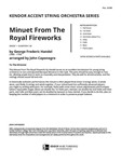 Minuet From The Royal Fireworks (Full Score)