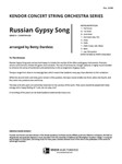 Russian Gypsy Song (Full Score)