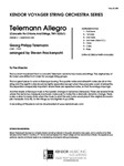 Telemann Allegro (Concerto For 2 Horns And Strings, TWV 52:Es1) (Full Score) (Concerto For 2 Horns And Strings, TWV 52:Es1)