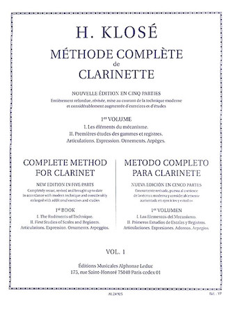Hyacinthe Klose - Methode Complete De Clarinette, Vol. 1