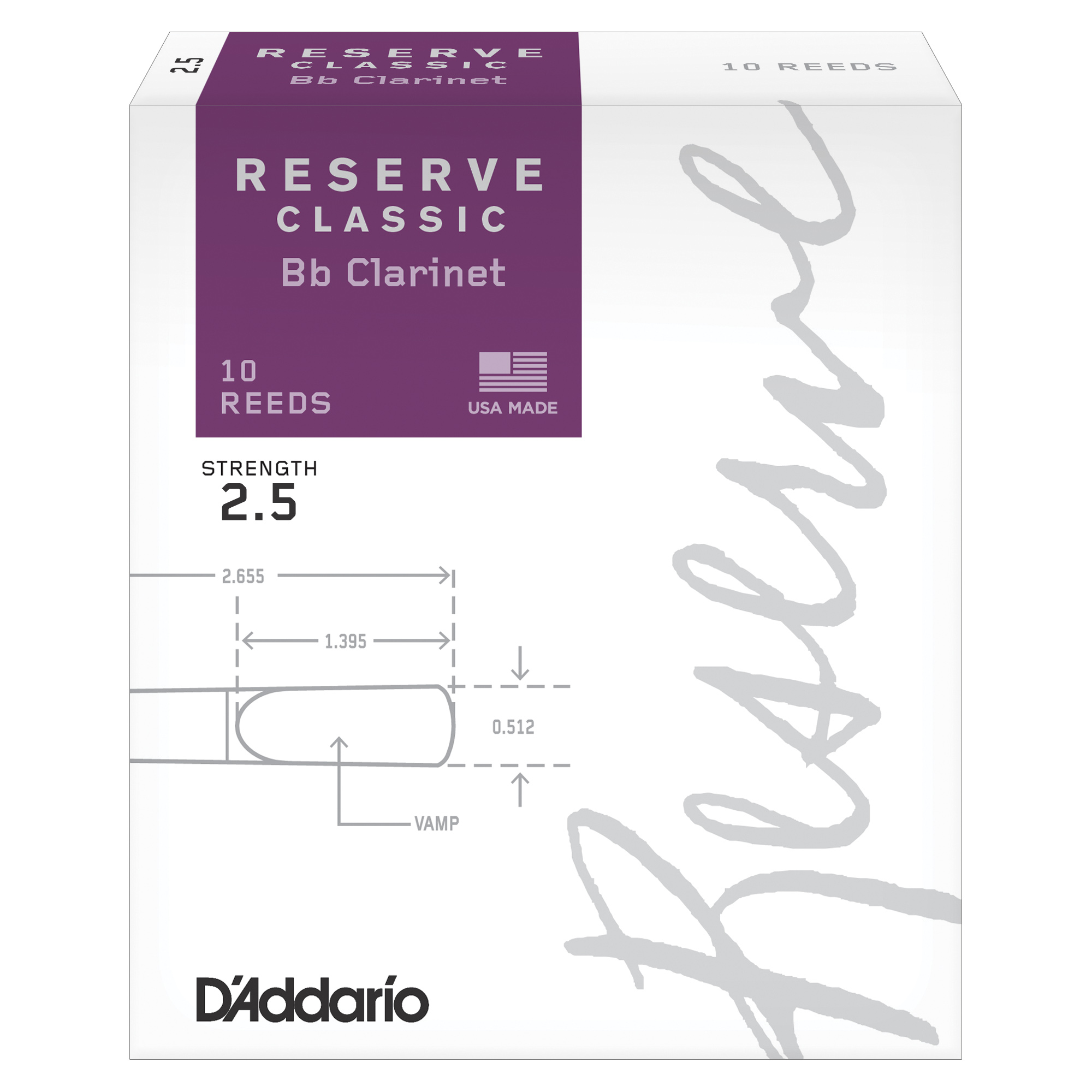 D'Addario Clarinet 2.5 Reserve Classic Box 10