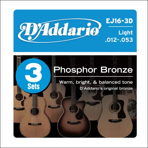 Ernie Williamson Music - D'Addario 12-53 Light, Phosphor Bronze Acoustic Guitar  Strings 3-Pack