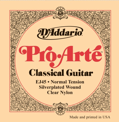 D'addario EJ45 D'Addario Pro-Arte Nylon Classical Guitar Strings Normal Tension