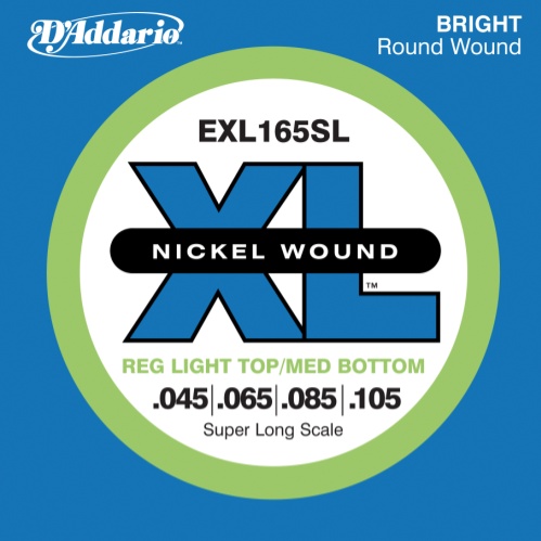 D'Addario 45-105 Regular Light Top/Medium Bottom, Super Long Scale, XL Nickel Bass Strings