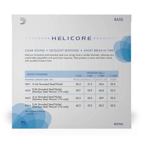 Ernie Williamson Music D'Addario Helicore Orchestral Bass String Set