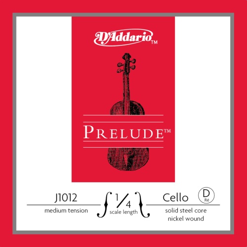 D'Addario Prelude Cello Single D String, 1/4 Scale, Medium Tension