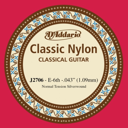 D'Addario J2706  Student Nylon Classical Guitar Single String, Normal Tension, Sixth String