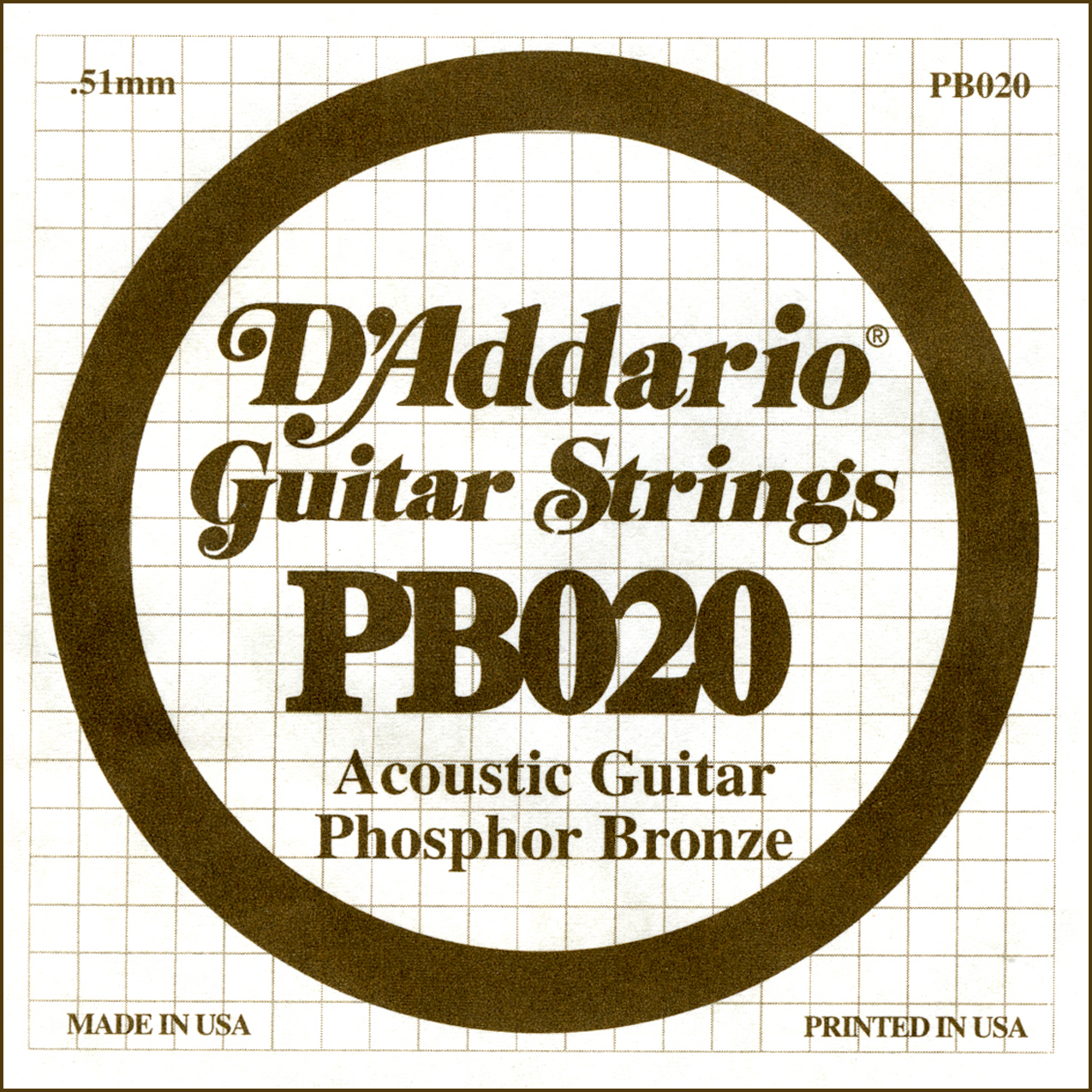 D'Addario .020 Phosphor Bronze