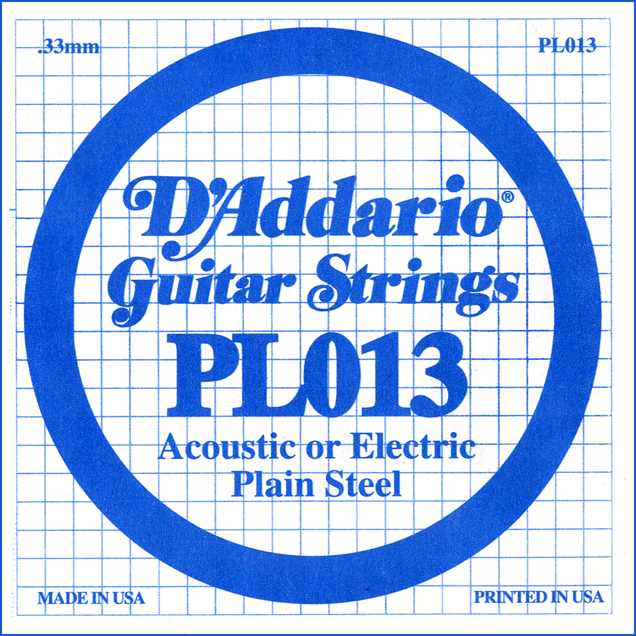 D'Addario PL013 Plain Steel Guitar Single String, .013