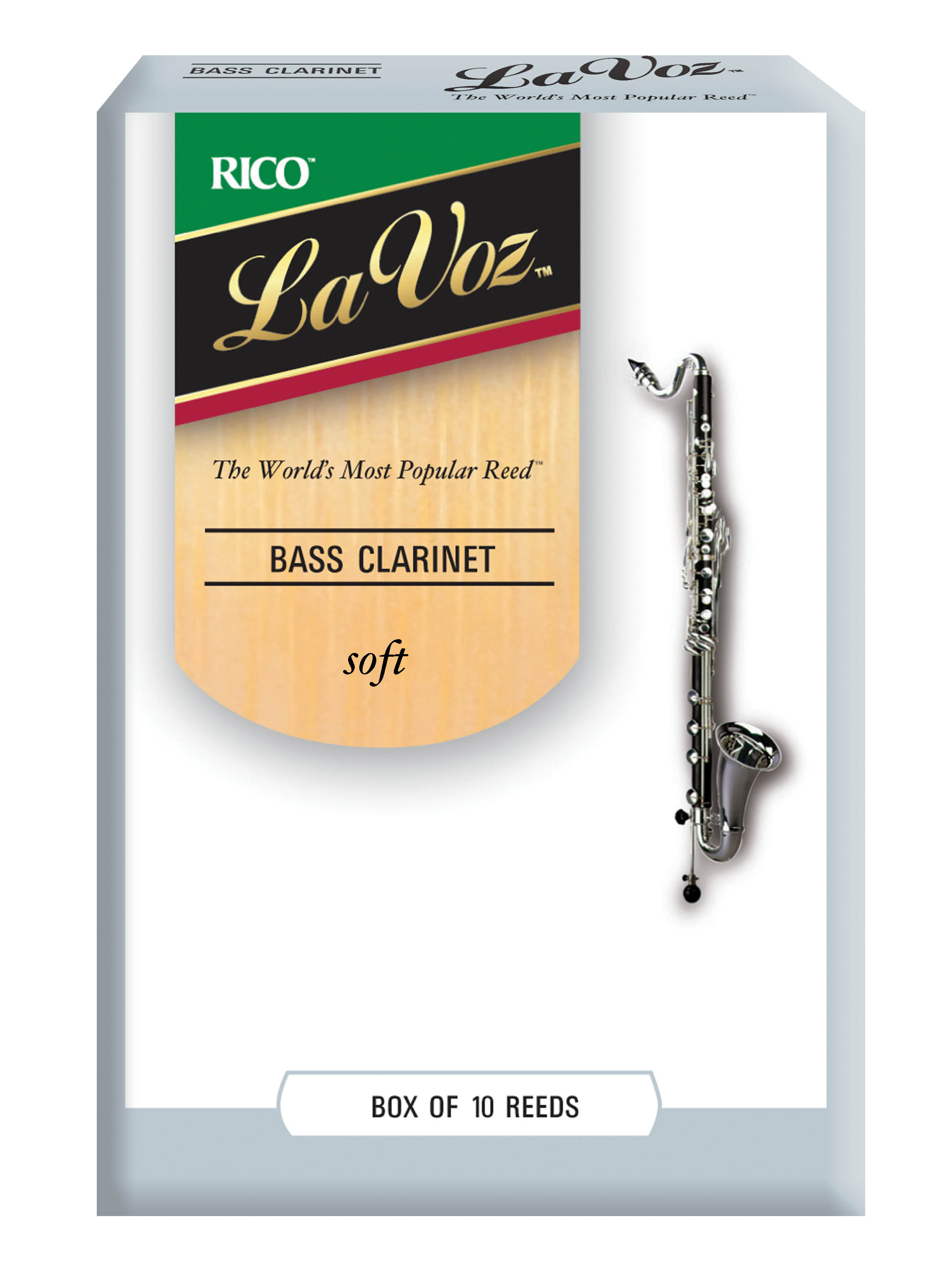 La Voz Bass Clarinet Reeds, Box of 10