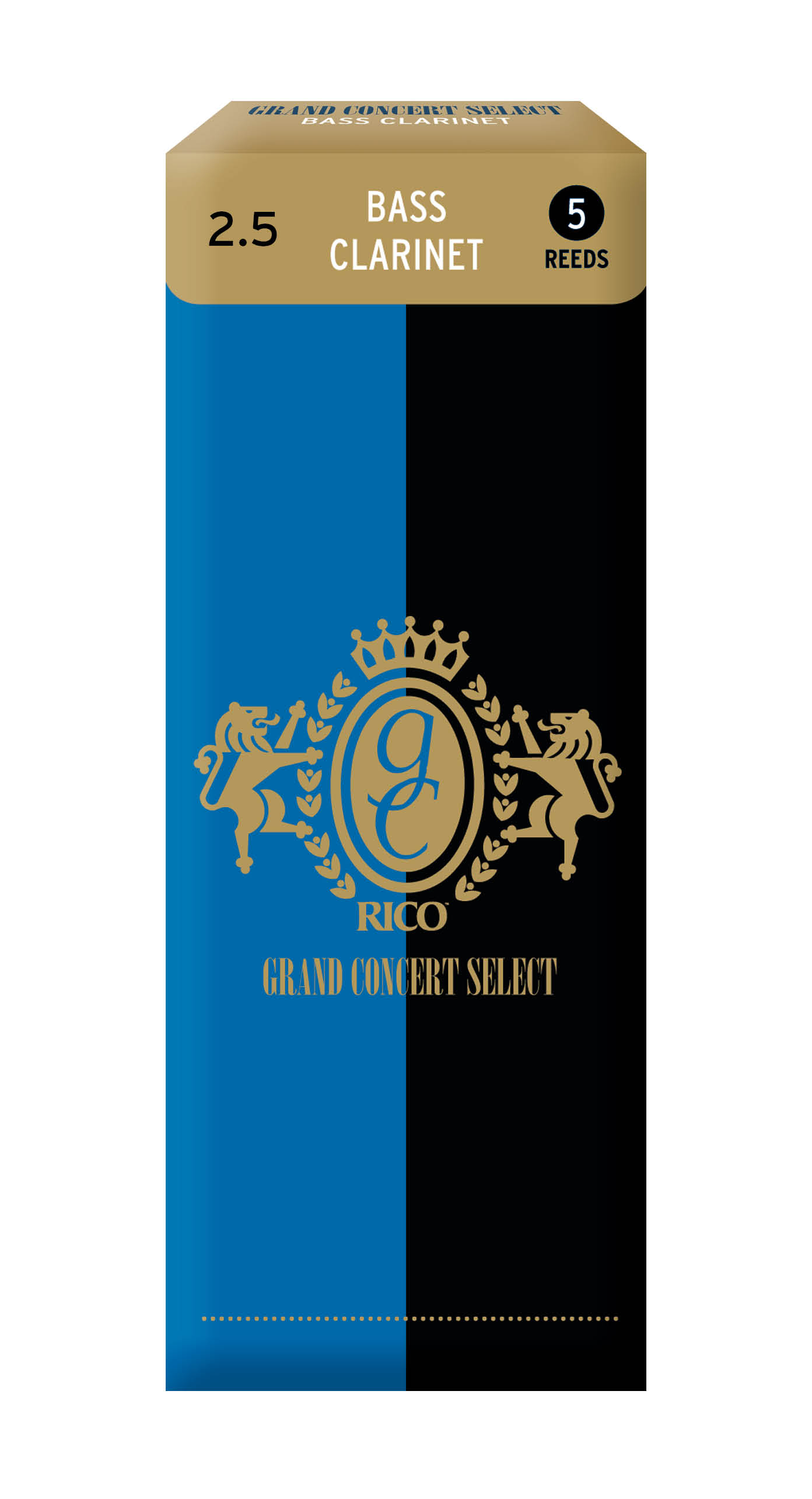 D'Addario Grand Concert Select Bass Clarinet Reeds, Strength 2.5, 5 Pack