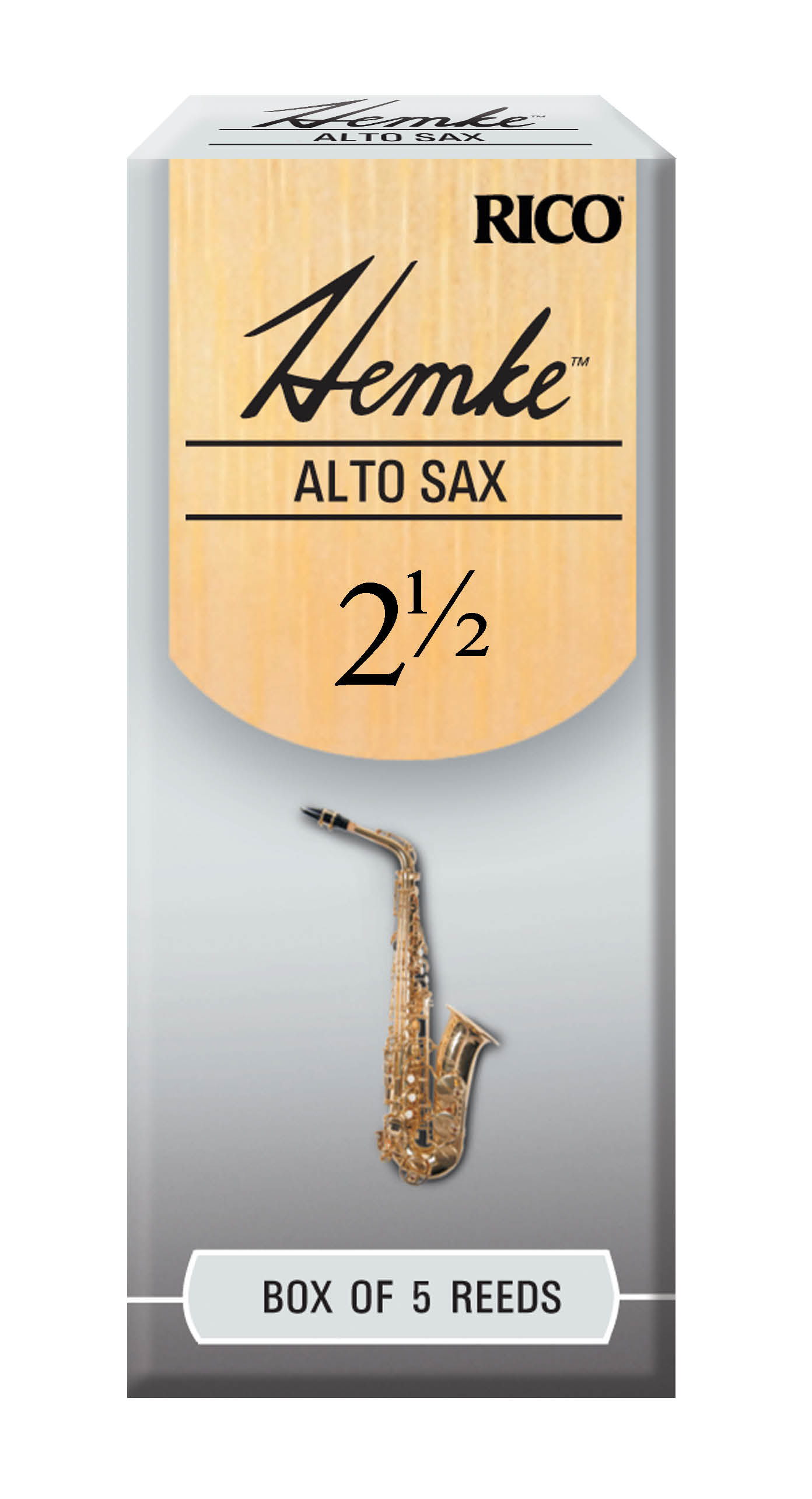 Hemke Alto Saxophone Reeds, Strength 2.5, 5 Pack