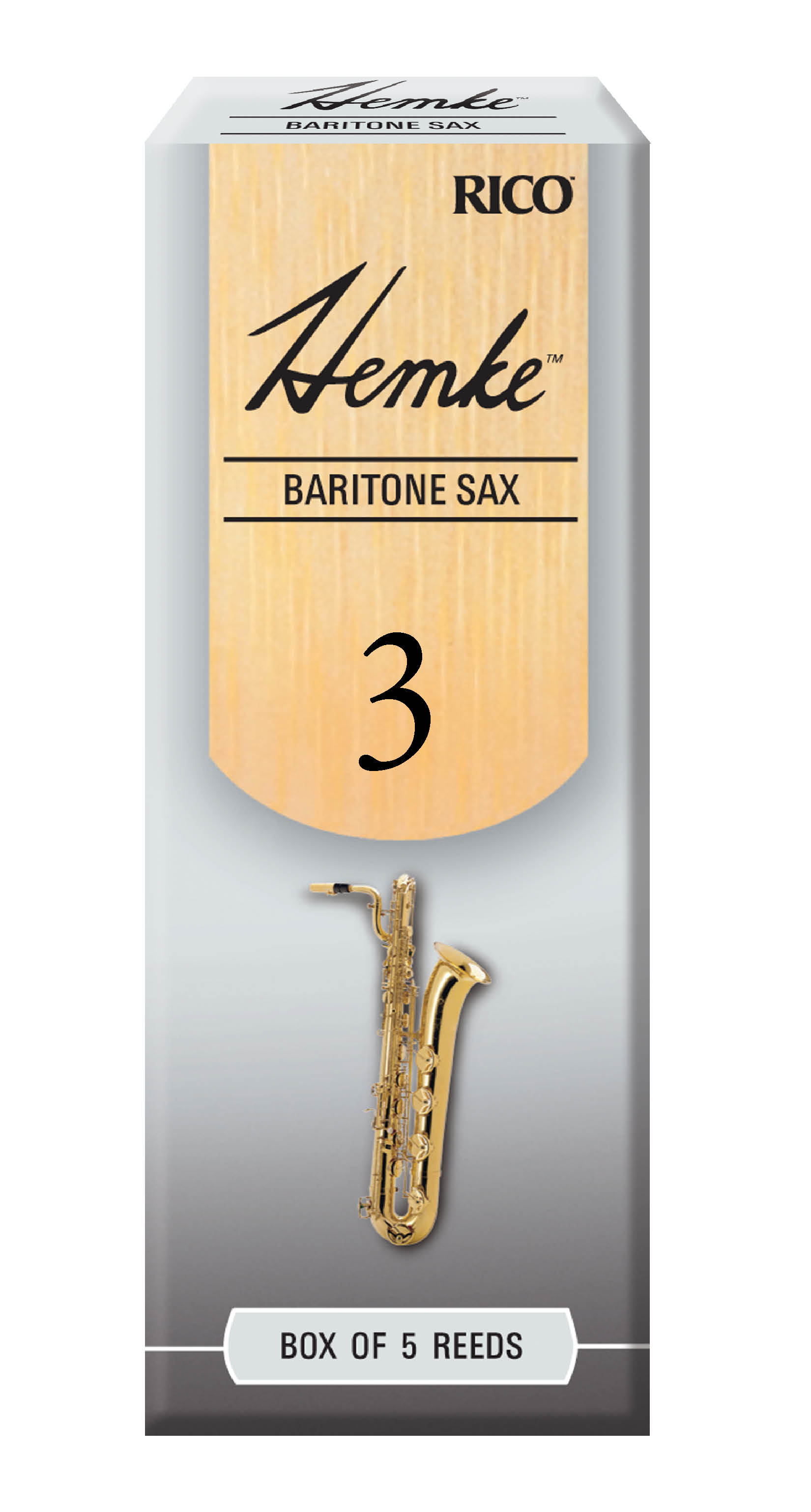 Hemke Baritone Saxophone Reeds, Strength 3.0, 5 Pack