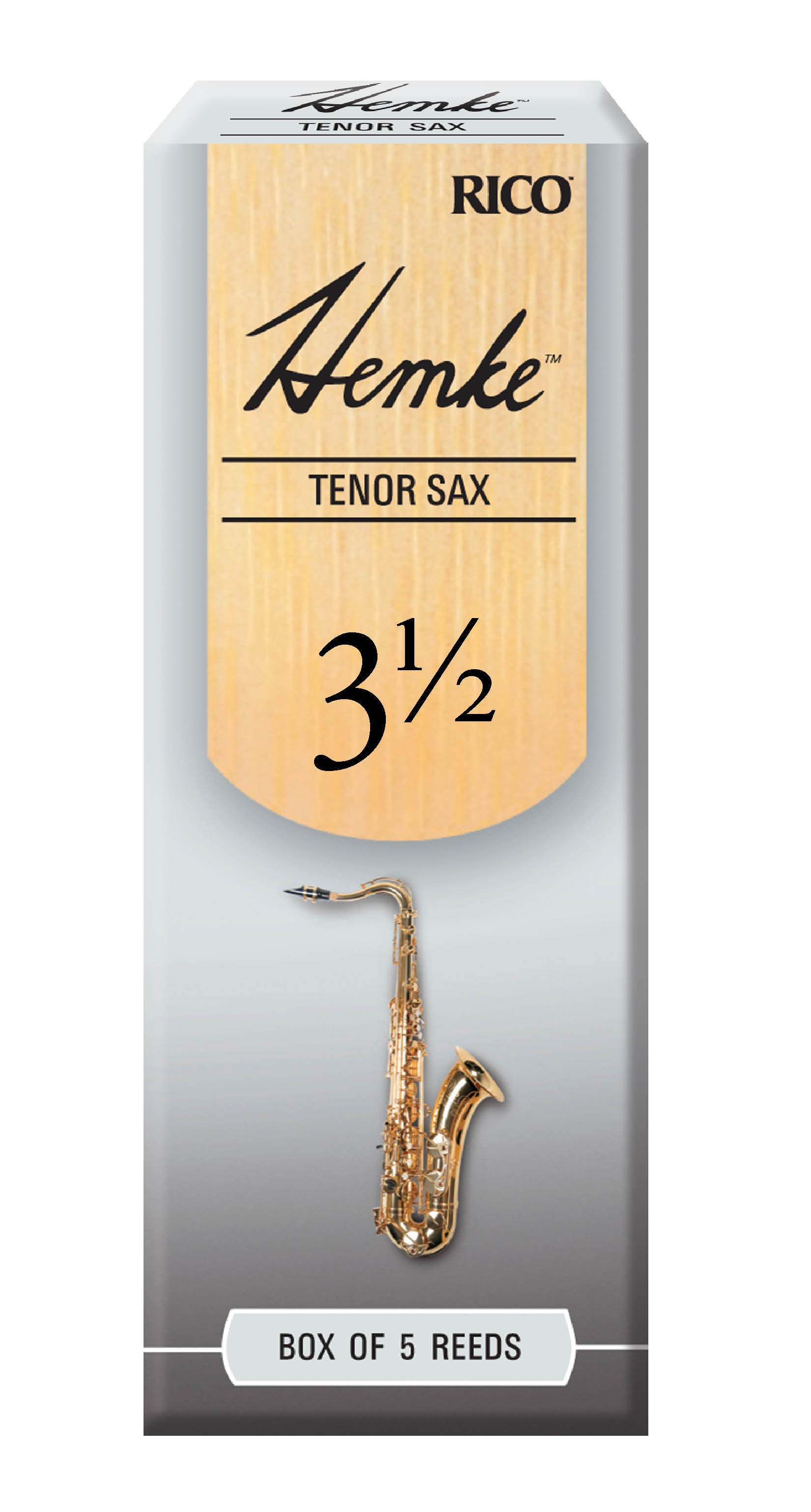 Hemke Tenor Saxophone Reeds, Strength 3.5, 5 Pack