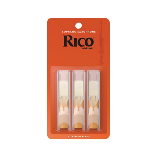 Welch Music Store Rico Soprano Sax Reeds, Strength 3.0, 3pack
